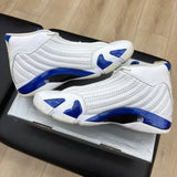 Jordan 14 Retro White Hyper Royal - PreOwned