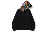 BAPE Shark Full Zip Hoodie Camo Hood Black