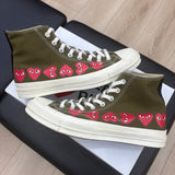 Converse Chuck Taylor All Star 70 Hi Comme des Garcons PLAY Multi-Heart Green - Pre-Owned
