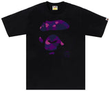 BAPE Color Camo Ape Face Tee 'Black/Purple'