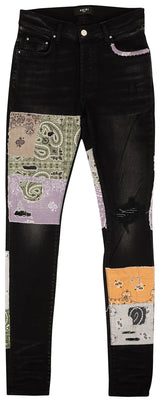 Amiri Bandana Art Patch Jeans 'Black