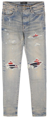 Amiri Plaid Mx1 Clay Indigo/Red Jean