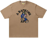 Bape Graffiti Character College Relaxed Fit Tee Beige