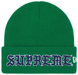 Supreme New Era Old English Beanie Green