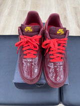 Nike Air Force 1 Low Patent Leather Dark Team Red Safety Orange- Pre-Owned