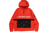 BAPE 1st Camo Pocket Relaxed Fit Double Knit Half Zip Orange Hoodie