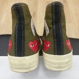 Converse Chuck Taylor All Star 70 Hi Comme des Garcons PLAY Multi-Heart Green - Pre-Owned