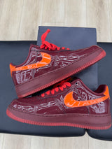 Nike Air Force 1 Low Patent Leather Dark Team Red Safety Orange- Pre-Owned