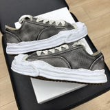 Maison Mihara Yasuhiro Hank OG Sole Brushed Shrink Leather Low Black White - Pre-Owned
