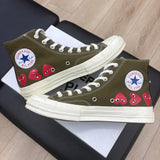 Converse Chuck Taylor All Star 70 Hi Comme des Garcons PLAY Multi-Heart Green - Pre-Owned