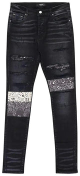 Amiri Vintage Bandana Art patch Jean 'Aged Black'