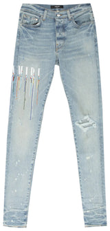 Amiri Paint Drip Logo Jean Clay Indigo