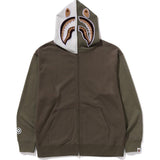 BAPE Shark Full Zip Hoodie Olive Green