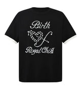 Birth Of Royal Child Pearl Patchwork T-Shirt Black