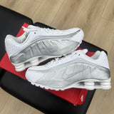 Nike Shox R4 White Bright Crimson Metallic Silver- Pre-Owned