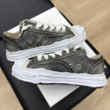 Maison Mihara Yasuhiro Hank OG Sole Brushed Shrink Leather Low Black White - Pre-Owned