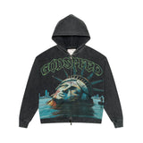 Godspeed Sunken Liberty Zip Up Hoodie Grey
