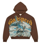 Godspeed Chrome Liberty Zip Hoodie (Brown Wash)