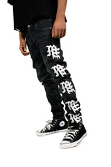 Mixed Emotion Monogram Denim Black Wash