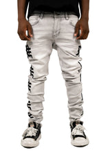 Mixed Emotion Monogram Denim Grey Wash