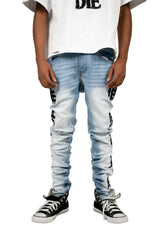 Mixed Emotion Monogram Denim Light Blue Wash