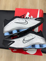Nike Shox R4 Metallic Silver Black Psychic Blue- pre-owned