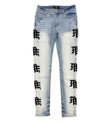 Mixed Emotion Monogram Denim Light Blue Wash