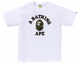 BAPE 1ST camo college tee white Green