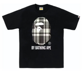 BAPE BLEACHED CHECK BY BATHING APE TEE BLACK