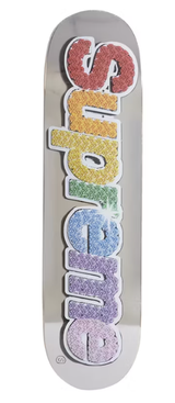 Supreme Bling Box Logo Skateboard Deck Platinum