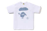 Bape Lux Sport Pattern Ape Face Tee White