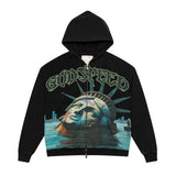 GodSpeed "Sunken Liberty" Zip Hoodie (Black Wash-Navy)
