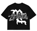 Mixed Emotion Black “Rhinestone” Cropped Tee