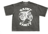 Saint Vanity White Logo Washed Grey T-Shirt