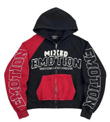 Mixed Emotion Red Split Decision Hoodie
