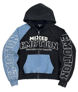 Mixed Emotion Blue Split Decision Hoodie