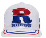 Rhude Split Petrol Logo Mesh Trucker Hat White/Red