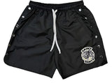 Saint Vanity Nylon Logo Button Shorts Black