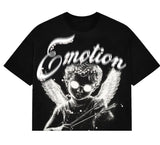 Mixed Emotion Black “Pearl” Cropped Tee