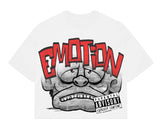 Mixed Emotion White “Monster” Cropped Tee