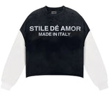 Stile De Amor Nero SU Bianco LongsLeeve