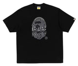 BAPE Multi Logo Ape Head Relaxed Fit Tee Black