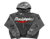 ROUGH PLAY  DARK GREY/RED HOODIE