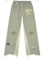 ROUGH PLAY  OLIVE TWO TONE SWEATPANTS