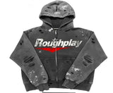 ROUGH PLAY  DARK GREY/RED HOODIE