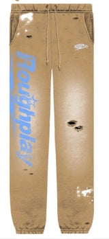 Rough Play Tan/Blue Crew Neck SweatPants