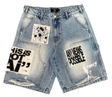 Mixed Emotions Blue AI Denim Shorts