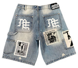 Mixed Emotions Blue AI Denim Shorts