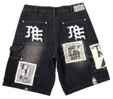 Mixed Emotions Black Ai Denim Shorts