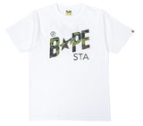 Bape 1st camo Bape Sta Logo T-Shirt (White/Green)